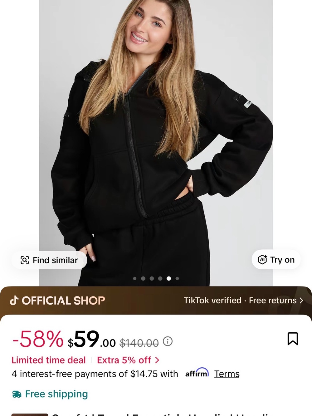 Comfrt Travel Essentials Zip Hoodie Small